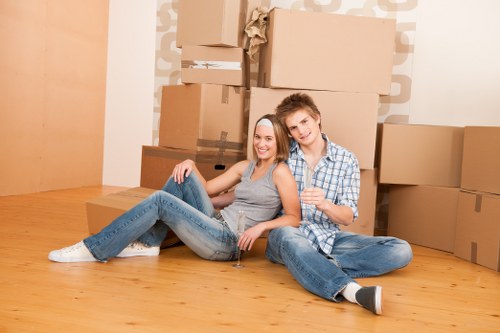Satisfied customer reviewing professional moving service